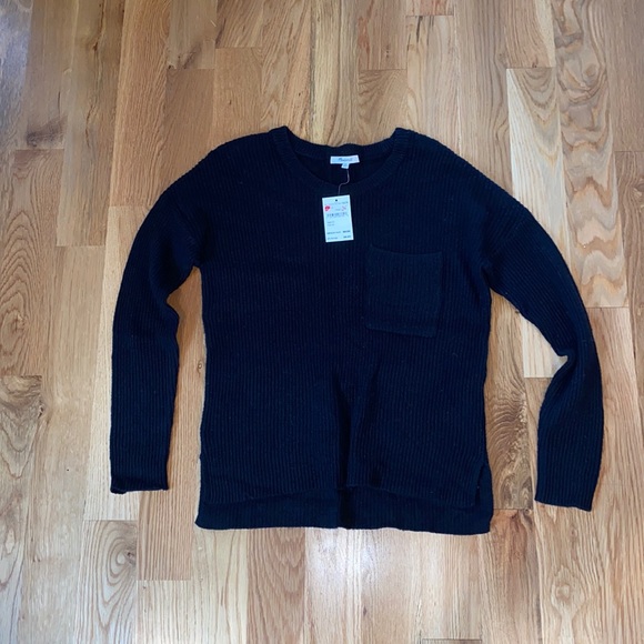 NWOT Madewell Thompson Pocket Pullover Sweater in True Black - Picture 3 of 9